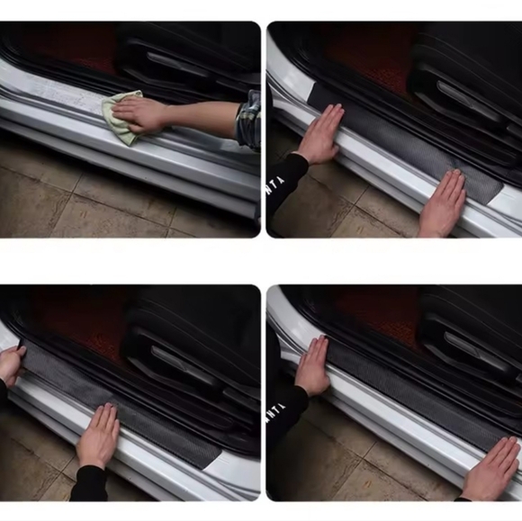 Lexus carbon fiber door sill scratch protector liner Decal 4 Piece Set - Picture 4 of 6